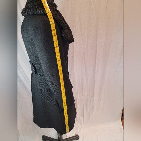 Vintage Union Made Penny Lane Princess Coat black wool and Astrakhan Collar - Picture 9 of 13